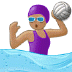 🤽🏽‍♀️ woman playing water polo: medium skin tone display on Samsung